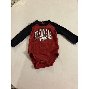 Gen2 Arkansas Razorbacks Baby Bodysuit Long Sleeve Red Black 12M NCAA